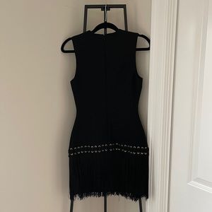 Elizabeth & James Eron Fringe Cocktail Dress Black